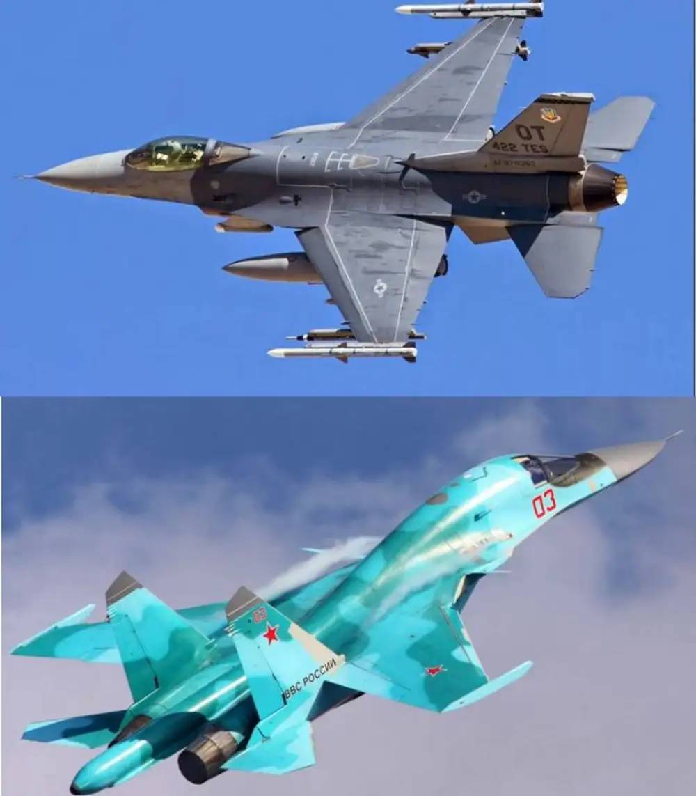 F-16 срещу Су-34